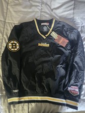 Mitchell And Ness Boston Bruins Classic Nylon Pullover Windbreaker Men's Size...