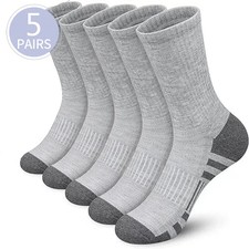 5 Pairs Men's Athletic Socks Sport Running Calf Socks Performance Cushioned Brea