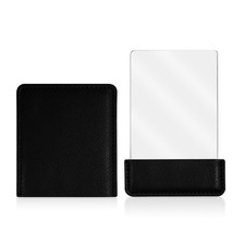 Portable Travel Mirror with Protective Cover, Stainless Steel Mirror Compact ...