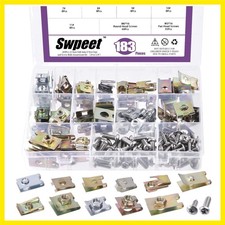 183Pcs Zinc Plated Auto Car U-Clip U Nut and Screw Assortment Kit, Car Clips ...