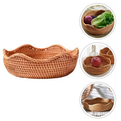 1pc Tischleiter Lebensmittelkorb Rattan Brot Servieren Korb Obst Gemüse Gemüse