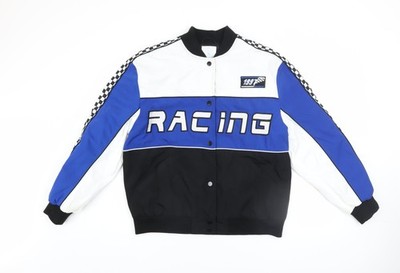 Primark Damen Blue Racing Varsity Jacke XS Polyester