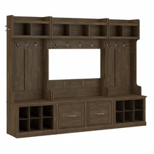 Woodland Full Entryway Storage Set with Doors in Ash Brown - Engineered Wood