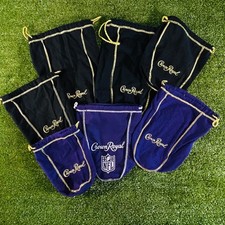Crown Royal Drawstring Bags Lot of 7 Black & ...
