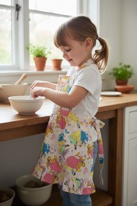 Handmade Disney Princess Child Apron Lightweight Cotton Ruffle Play Adjustable