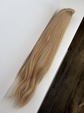 HaloCouture 16" Ponytail Color 112 Warm Blonde With Highlights 100 Human Hair
