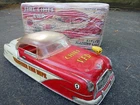 Vintage MARX Fire Chief Car Tin Litho Friction w/ Original Box & Siren Toy