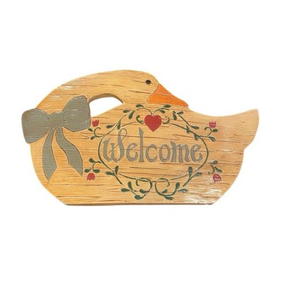 Handmade Ceramic Duck Shaped Welcome Plaque Hand Painted Country Decor Holland