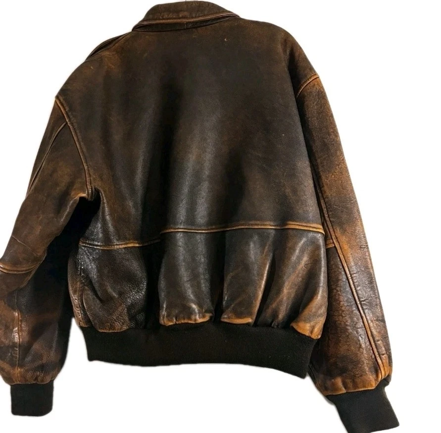 GREAT AMERICAN PILOT CHAQUETA DE CUERO HOMBRE GRANDE MARRÓN 96570-1000 * Foto 2 de 4