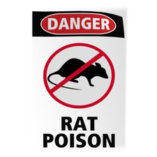 Vertical Vinyl Stickers Danger Rat Posion Hazard Poison Warnings Safety
