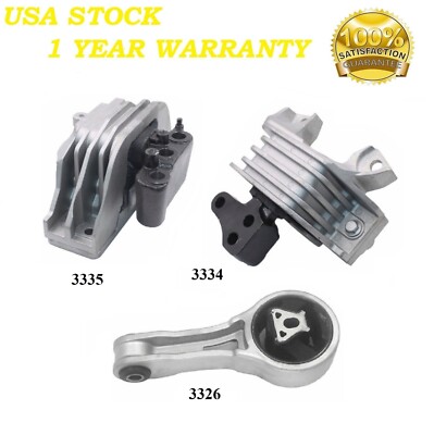 3PCS MOTOR & TRANS MOUNT FIT 2011-2014 CHRYSLER 200 2.4L 6 Speed - AUTO TRANS
