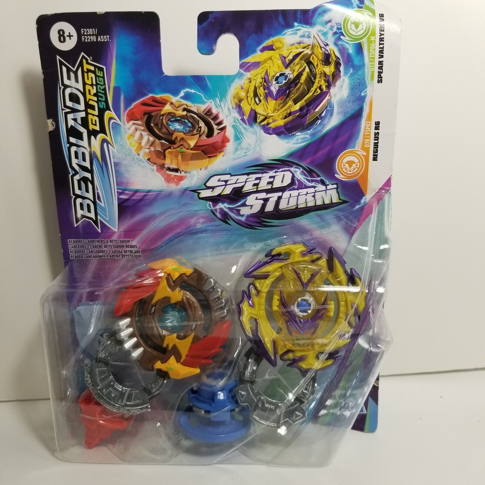 Regulus R6 and Spear Valtryek V6 Beyblade Burst Surge Speed Storm