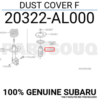 20322AL000 Genuine Subaru DUST COVER F 20322-AL000 | eBay