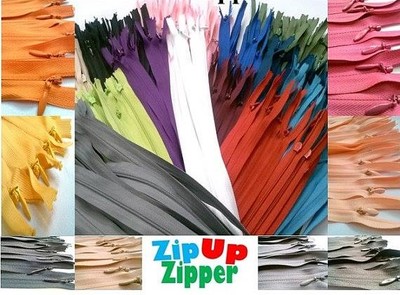 50 YKK Nylon Zippers 6 Inches Coil #3 Closed Bottom Assorted Colors