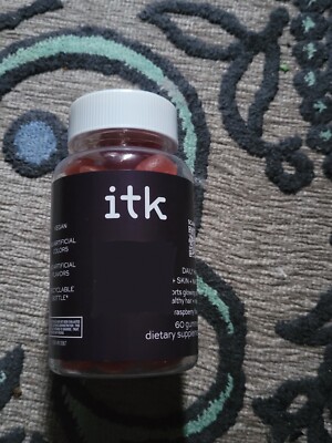 ITK Daily Hair + Skin + Nails Raspberry Gummies W/ 10000mcg Biotin 60ct Bottle