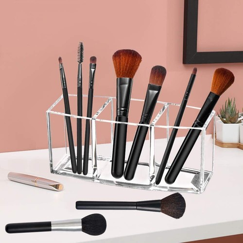 Clear Makeup Brush Organizer Acrylic Cosmetics Brushes Storage Holders Cute Pen - Picture 5 of 7