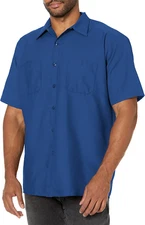 Men'S Industrial Work Shirt, Regular Fit, Short Sleeve