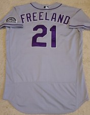 2022 KYLE FREELAND GAME USED  COLORADO ROCKIES JERSEY! 3 WINS! MLB HOLO! 