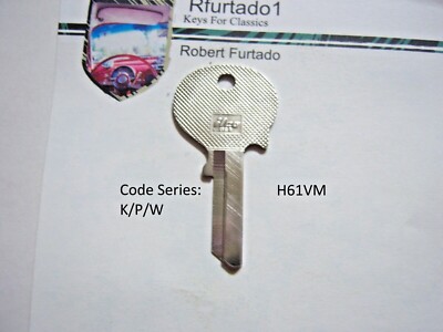 Key Blank - Vintage Mercedes D.K.W. Ignition 1950's 60's (see code series) H61VM