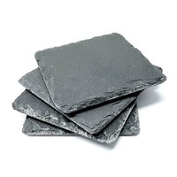 4Er Set Schiefer Untersetzer Mit Gumminoppen Glasuntersetzer 10X10 Cm