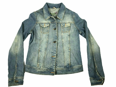 Hollister Women's Jean Jacket, Denim. Blue.  Size Women's Large Cotton Spandex