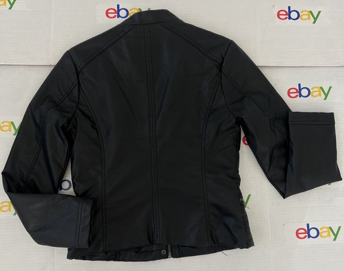 NEW LOOK WOMEN’s BLACK FAUX LEATHER JACKET SIZE:PS - Picture 2 of 8