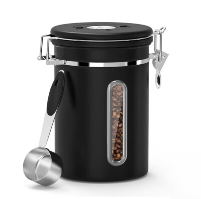 22Oz Coffee Canister Airtight 304 Stainless Steel Coffee Bean Storage Container
