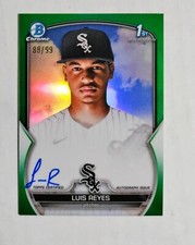 Luis Reyes 2023 1st Bowman Chrome AUTO Prospect GREEN REFRACTOR 88/99 RC z49