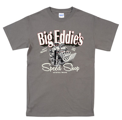 Big Eddie's Speed Shop T-Shirt V8 Motor Hotrod Oldtimer Mechaniker Garage
