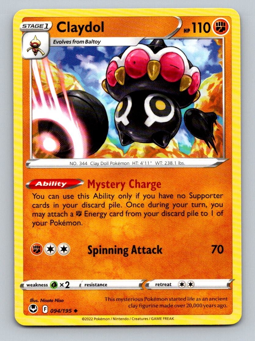 2022 Pokemon Card Silver Tempest Claydol 94/195