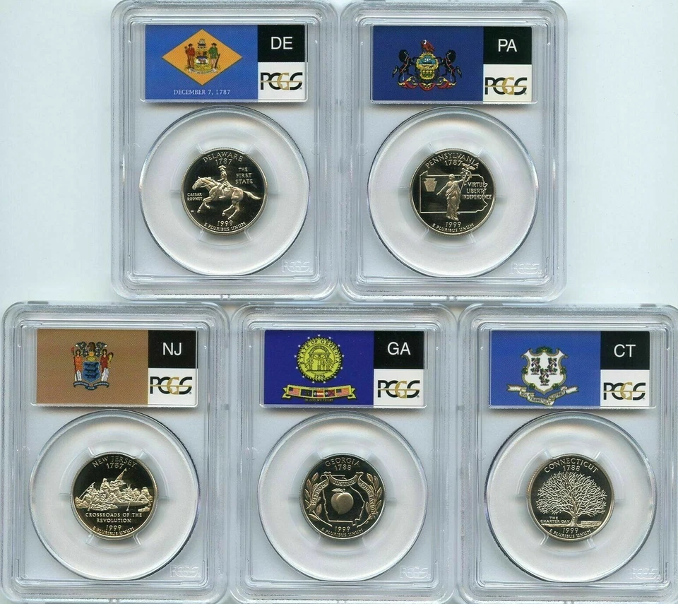 50 State Quarters set from 1999 s - 2008s 50 coins in PCGS PR69 DCAM PROOF SLABS - Image 2 of 4