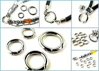Edelstahl Karabiner Ring Donut rund Kettenverkürzer 15/18/20/24mm  SERAJOSY