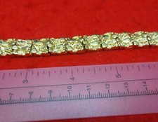 14 KT GOLD PLATED NUGGET BRACELET 7 INCH ABOUT 1/2 INCH WIDE WT 43 GMS N-100