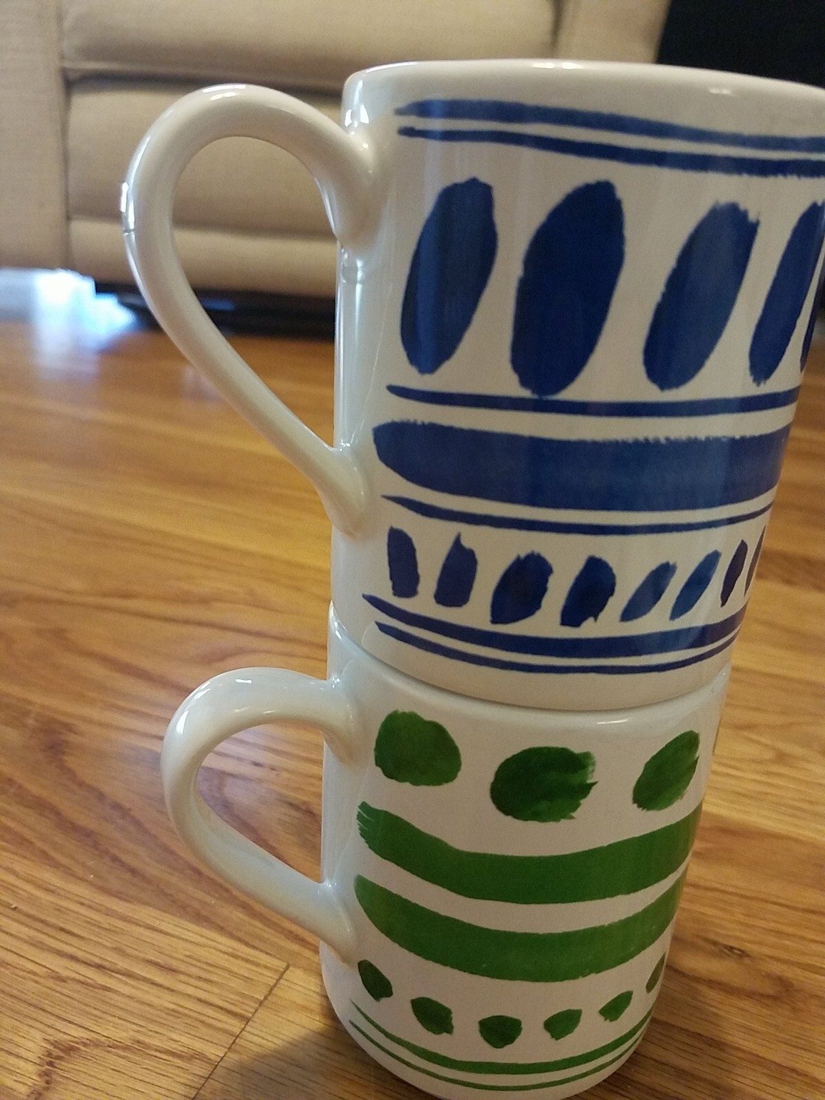 Two Kate Spade NY Lenox All in Good Taste Stacking Mugs, 1 Blue, 1 ...