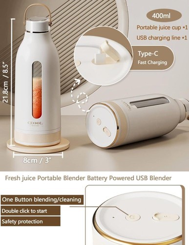 Personal 14oz Portable Blender Rechargeable Mini Juicer Smoothie Shake Maker US - Picture 3 of 17