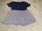 EUC Baby Gap girl Navy White Stripes Dress With A Bow Short Sleeve 3T — photo 3