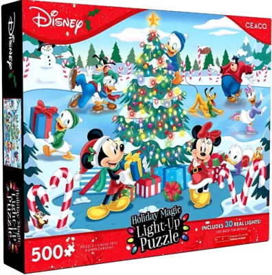 Disney Holiday Magic Mickey, Minnie & Friends Light-Up Puzzle | eBay