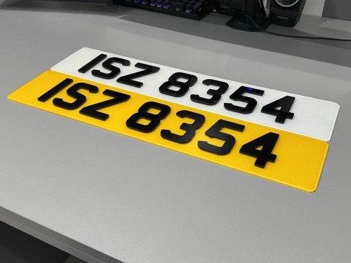 4D 3MM NUMBER PLATES ROAD LEGAL FRONT & REAR GLOSS BLACK PREMIUM - Picture 9 of 27