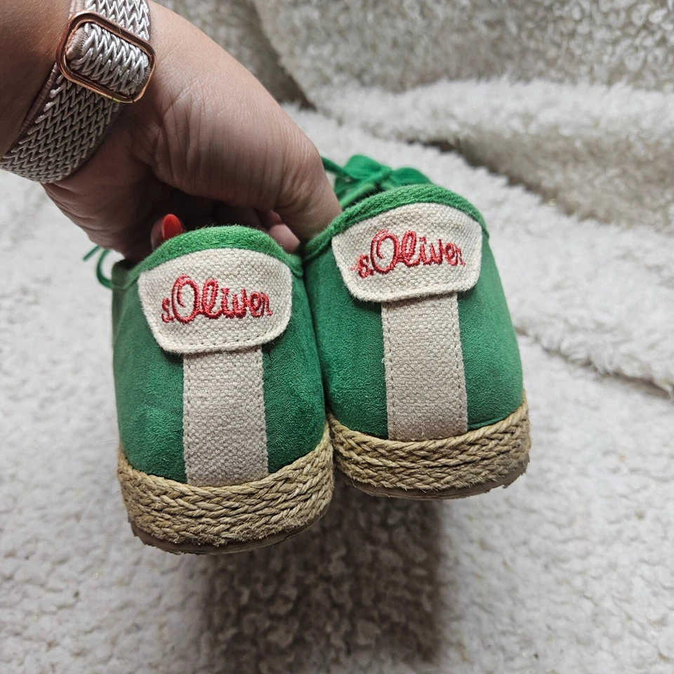 Zapatillas bajas alpargata de lona verde S. Oliver talla 41 Foto 2 de 4