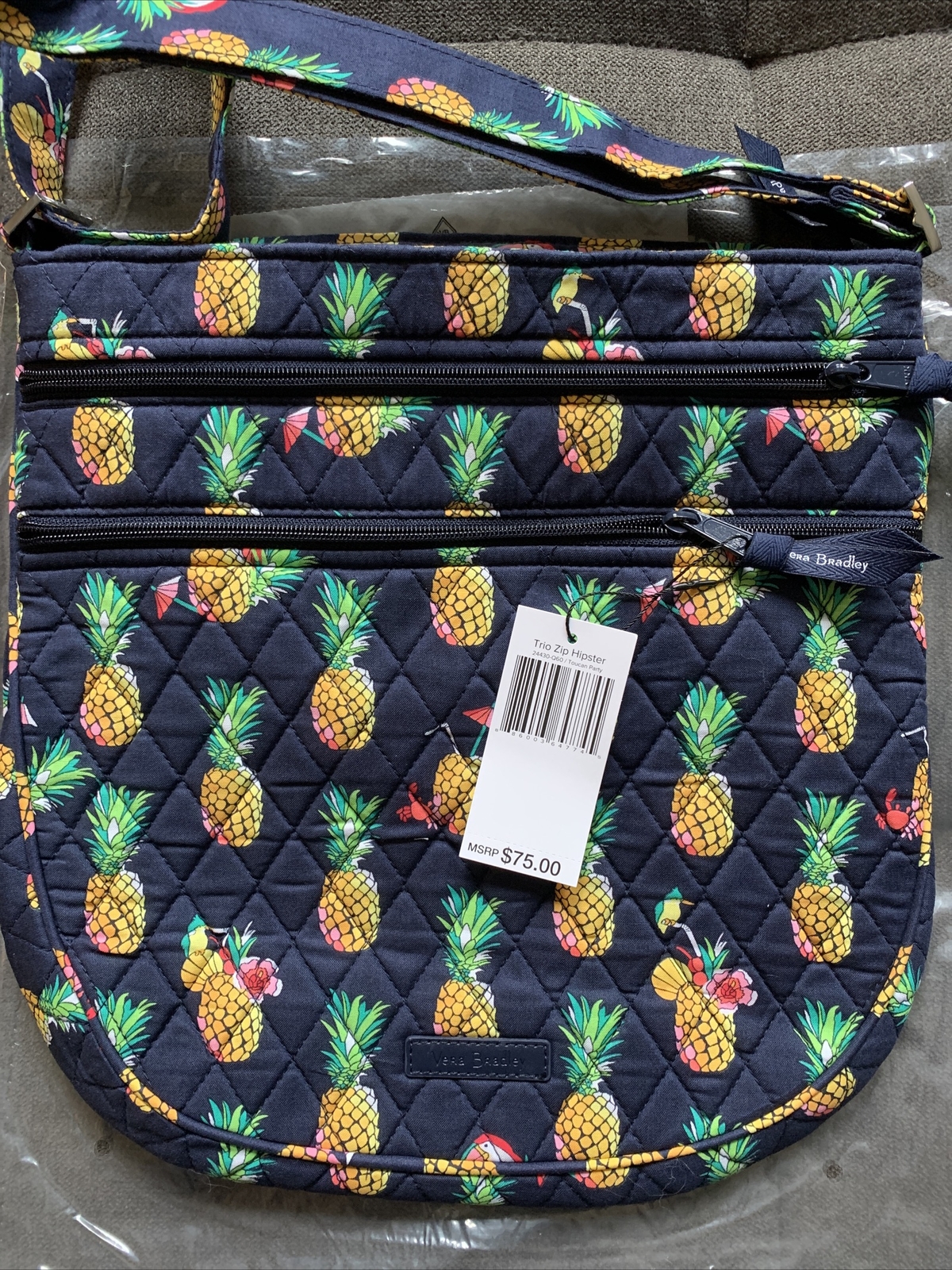 vera bradley trio zip hipster