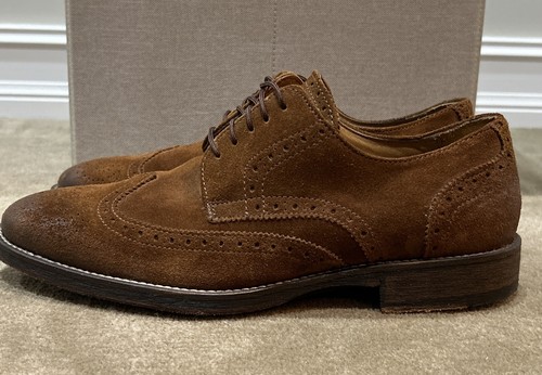 Johnston & Murphy 1850 Men's Wingtip Oxford Brown Suede Sz 8.5 M - Picture 8 of 12