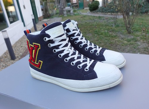 LOUIS VUITTON SHOES 42 shoe sneaker sneakers logo 8 high top navy white red - Bild 7 von 22