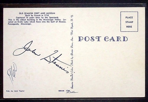Postcard - Autographed by John C. Stennis was a U.S. Senator from Mississippi