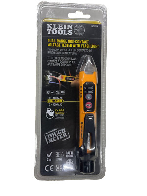 KLEIN TOOLS DUAL-RANGE NON-CONTACT VOLTAGE TESTER w/ FLASHLIGHT, NCVT-3P