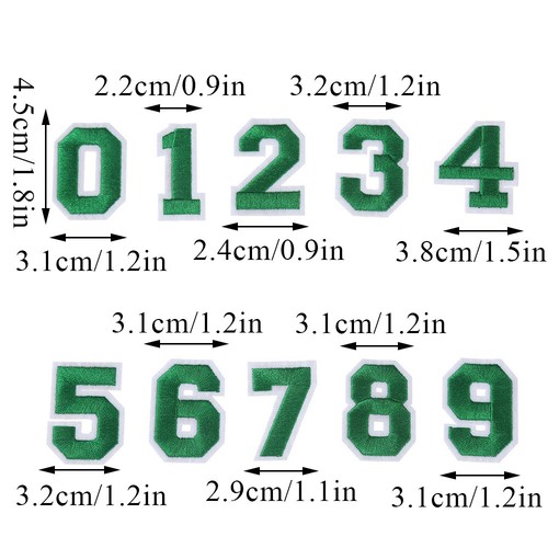 10pcs 0-9 Number Patch Patches College Iron Sew On Alphabet Embroidery Clothes│ - Picture 4 of 32