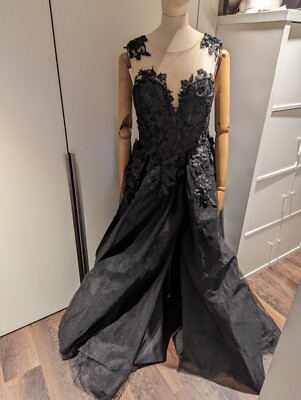 Brandneu schwarz Gothic Stil Brautkleid, Ballkleid Größe 12/14/16 Korsett hinten zum Binden