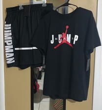 NWT MENS NIKE AIR JORDAN T-SHIRTSZ XL  SHORTS SZ XXL BRED OUTFIT SET     