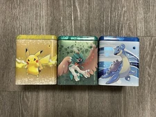 3 Pokemon TCG Stackable Empty Tin Box-Cube Can Tin!