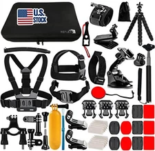 REFLEX 50-in-1 Action Camera Kit with Bag for GoPro, DJI, Insta360, Akaso & More