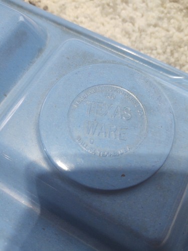 Vintage Texas Ware and Dallas Ware Trays - lot of 3 - white, blue, mint - Picture 4 of 10
